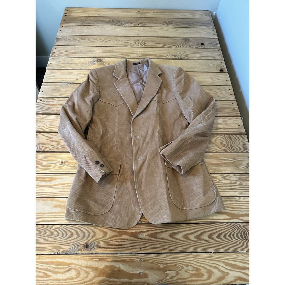 Vintage Monsieur Lauro Corduroy Suit Jacket Size 42 Men’s Tan
